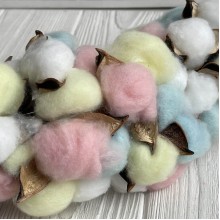 Бавовна стабілізована на ніжці, 38 см, різнокольорова, упаковка 10 шт.