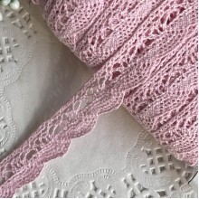 Мереживо в'язане Айріс (D03602), 1,8-2 см, світло-рожеве, метр