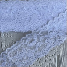 Мереживо стрейчеве з півоніями, 6 см, біле, метр