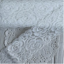 Мереживо стрейчеве з трояндами, 6 см, айворі, метр