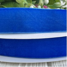 Лента велюр, 4 см, ярко-синий, метр