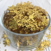 Сніжинка-паєтка, 1,8 см, золото голограма, 1 шт.