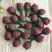 Бутон трояндочки mini, 1,5 см, чорничний