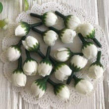 Бутон трояндочки mini, 1,5 см, молочний