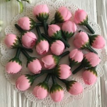 Бутон трояндочки mini, 1,5 см, світло-рожевий
