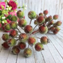 Ягідки в цукрі, 11 мм, оливково-червоні