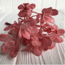 Гілочка з квітами фрезії, 17 см, кораловий, шт.