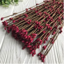 Декоративна гілочка з тичинками, 40 см, бургунді, шт.