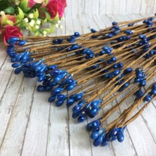 Декоративна гілочка з тичинками, 40 см, темно-синя