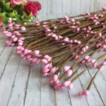 Декоративна гілочка з тичинками, 40 см, рожева