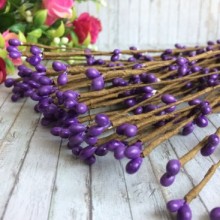 Декоративна гілочка з тичинками, 40 см, фіолетова.