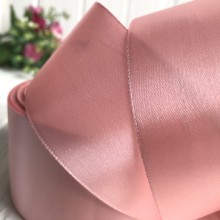 Атлас 5 см, рожево-пудровий, рулон 33 м