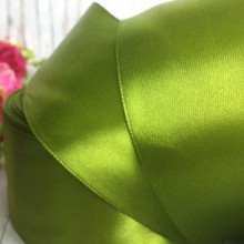 Атлас 4 см, оливковий, метр