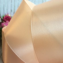 Атлас 4 см, персиковий, метр