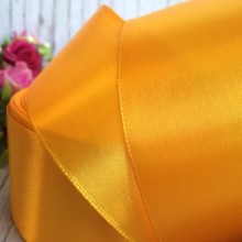 Атлас 5 см, темно-жовтий, рулон 33 м