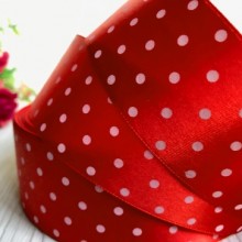 Атлас горох 4 см, червоний, метр