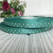 Атлас горох 0,6 см, морська хвиля, рулон 45 м