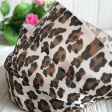 Атлас 2,5 см, ванільний леопард, метр