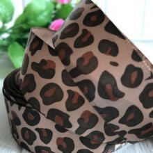 Атлас 2,5 см, кавовий леопард, метр