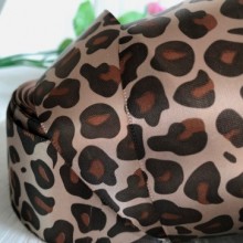 Атлас 4 см, кавовий леопард, метр