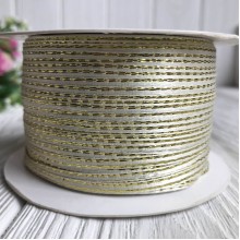 Атлас 0,3 см люрекс золото, айворі, рулон 225 м