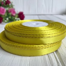 Атлас 0,9 см люрекс золото жовтий рулон 33 м