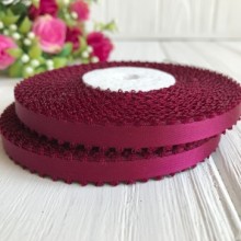 Атлас двосторонній з петельками 0,6 см, вишневий, рулон 20 ярдів