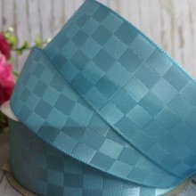 Атлас шахівниця, 2,5 см, світло-бірюзовий