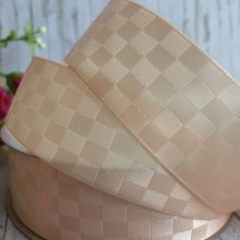 Атлас шахівниця, 2,5 см, персиковий