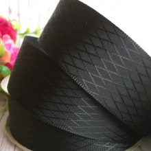 Атлас діагональ, 2,5 см, чорний