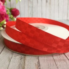 Атлас шахівниця, 1 см, червоний, рулон 23 м