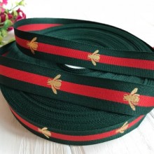 Стрічка Gucci з мухою, 2,3 см, темно-зелено-червона смуга