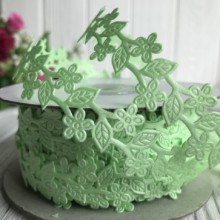 Мереживна стрічка квіточка в'юнець, 2 см, світло-салатовий