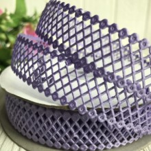 Мереживна стрічка сіточка, 2 см, фіолетовий, метр