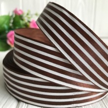 Атлас 2,5 см, смуга, шоколадний