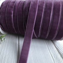 Стрічка велюр, 1,5 см, лавандовий, метр