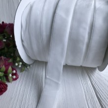 Стрічка велюр, 2,5 см, білий, метр