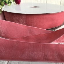 Стрічка велюр, 4 см, пудровий, метр