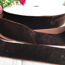 Стрічка велюр, 4 см, шоколадний, метр