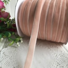 Стрічка велюр, 1 см, персиковий, метр