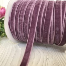 Стрічка велюр, 1 см, фіалковий, метр