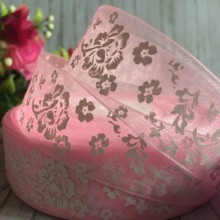 Органза півонія, 2,5 см, світло-рожевий