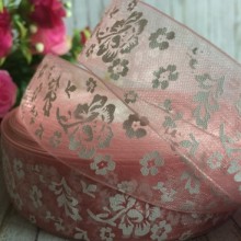 Органза півонія, 2,5 см, пудровий