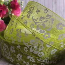 Органза півонія, 2,5 см, оливковий