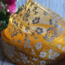 Органза півонія, 2,5 см, темно-жовтий