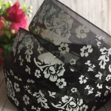 Органза півонія, 2,5 см, чорний