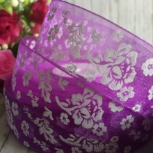 Органза півонія, 2,5 см, фіолетовий