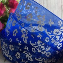 Органза півонія, 2,5 см, темно-синій