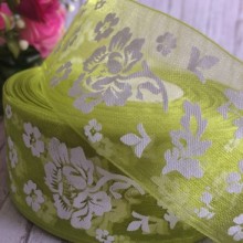 Органза півонія, 4 см, оливковий