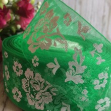 Органза півонія, 4 см, зелений